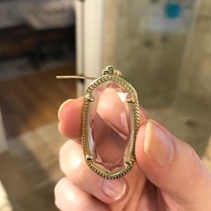 Kendra Scott Elle Earrings - clear and gold